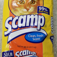 Scamp Cat Litter 50lb.. Bag $7.57