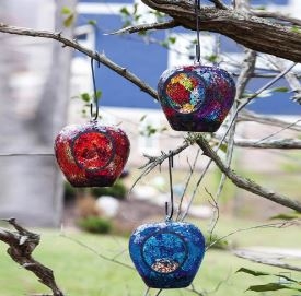 $4 Off Hanging Apple Shaped Mosaic Glass Feeder