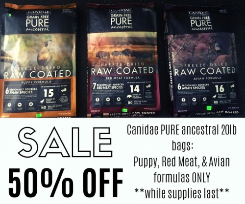 50% Off Canidae PURE Ancestral 20lb Bags!