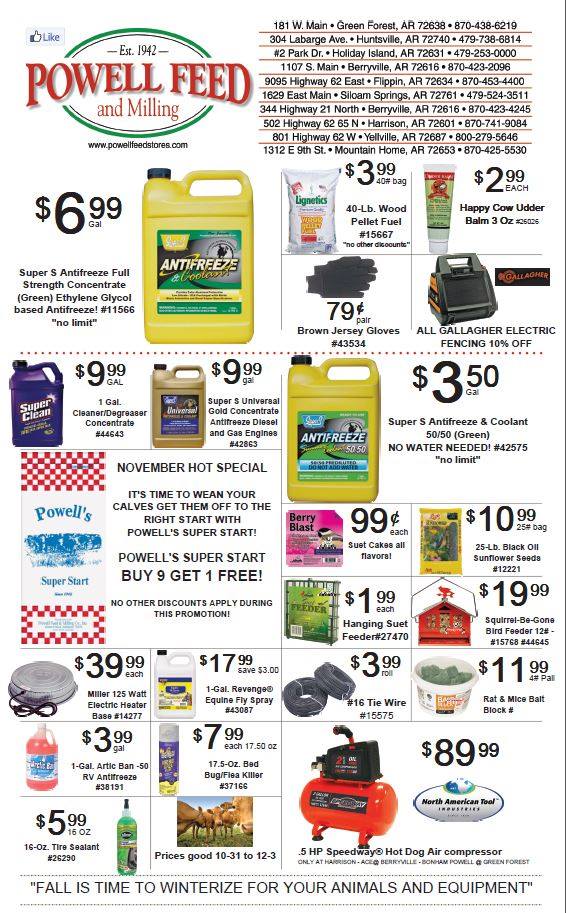 VitaFerm, Purina, Cargill, Powell Feed Powell Feed & Milling Co. Arkansas