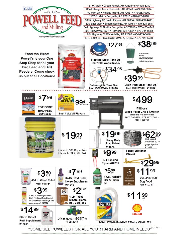 VitaFerm, Purina, Cargill, Powell Feed Powell Feed & Milling Co. Arkansas