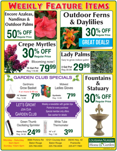 Sales &amp; Coupons for Louisiana Nursery | Louisiana Nursery